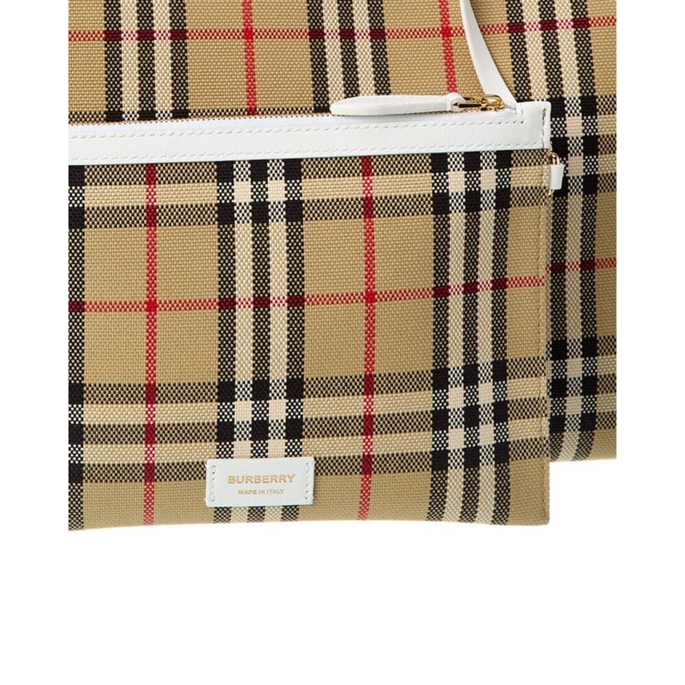 Burberry London Medium Check Canvas & Leather Tote - Picture 3 of 4
